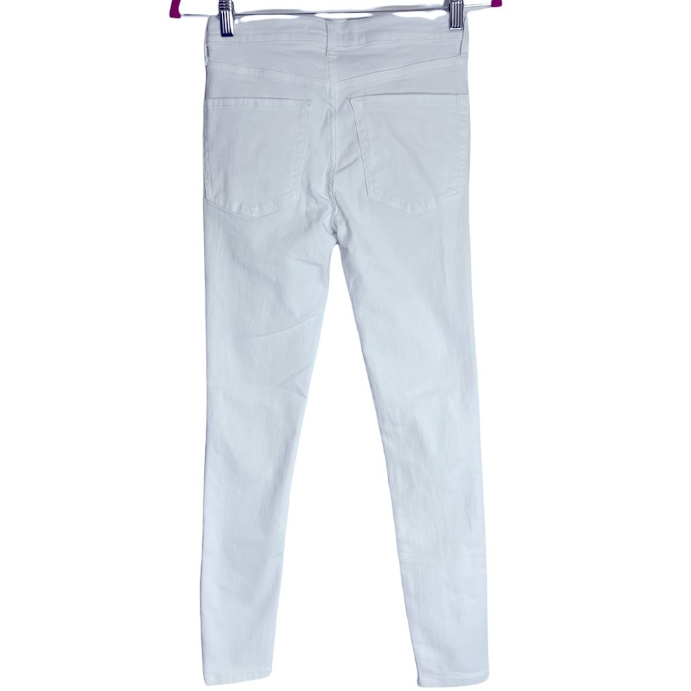3) NWT Free People White Denim Busted Knee Distressed Skinny 9” Jeans Size 26 - Picture 2 of 15